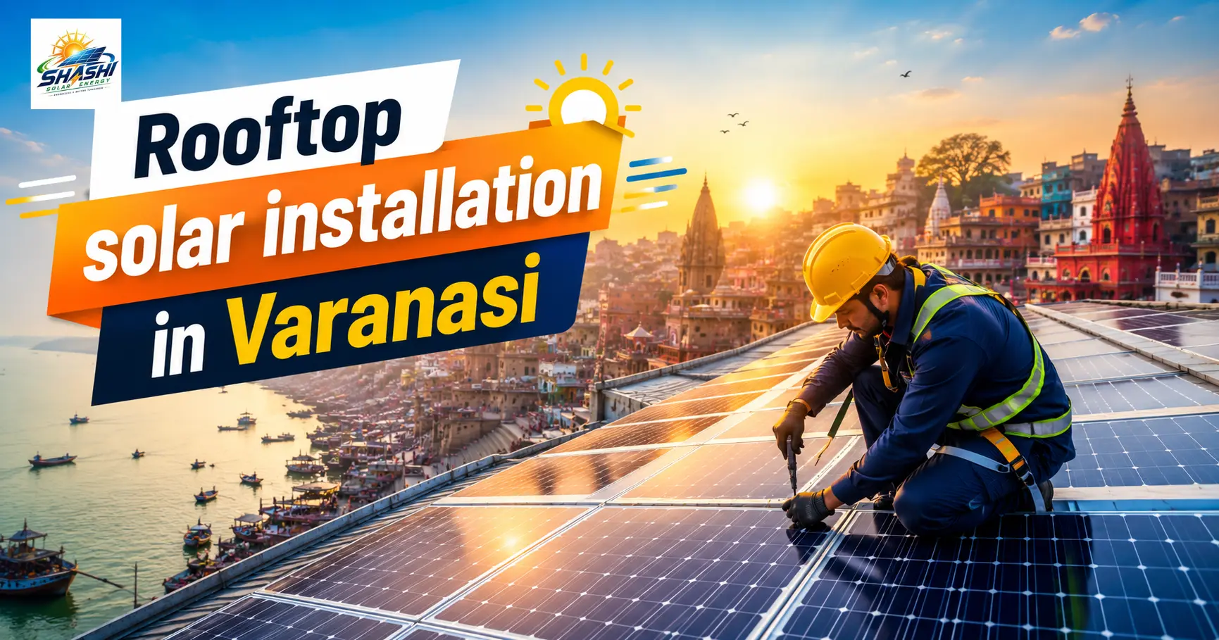 Solar panel installation in Varanasi